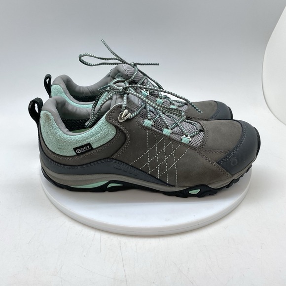 Oboz Footwear Shoes - Oboz Shoes Womens 8.5 Wide Sapphire Low Gray Teal BDry Hiking Waterproof Boots